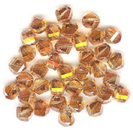 10 6mm Swarovski Crystal Copper Helix