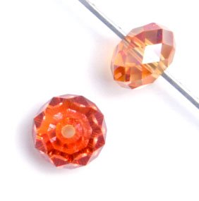 1 18mm Swarovski Crystal Copper Faceted Donut
