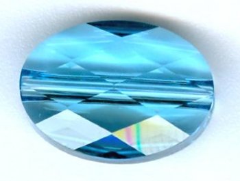 1 14x10mm Aqua Swarovski Oval Bead