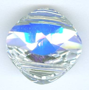 1 14mm Swarovski Crystal AB Square Double Hole Bead