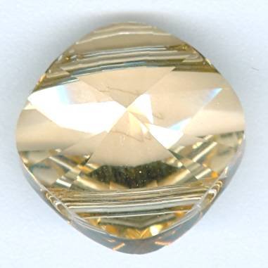 1 14mm Swarovski Golden Shadow Square Double Hole Bead