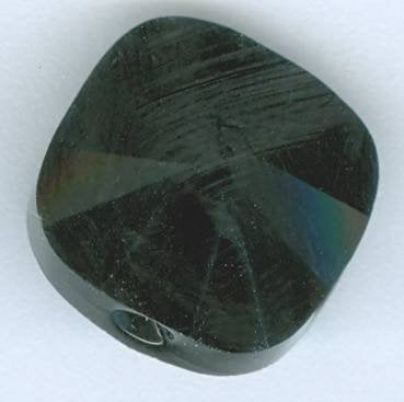 1 14mm Swarovski Jet Square Double Hole Bead