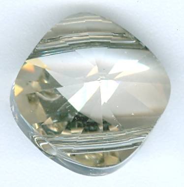 1 14mm Swarovski Silver Shade Square Double Hole Bead