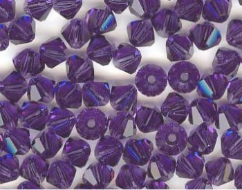 25 Purple Velvet 4mm Bicone Swarovski