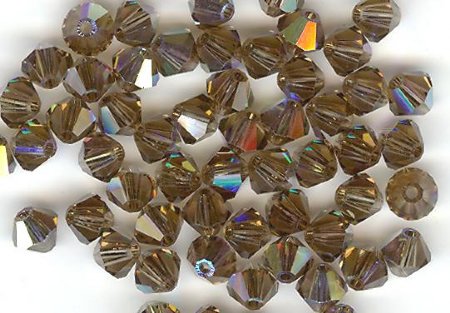 25 Smoke Quartz AB 4mm Bicone Swarovski