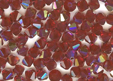 25 Garnet AB 4mm Bicone Swarovski