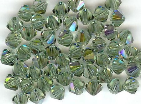 25 Erinite AB 4mm Bicone Swarovski