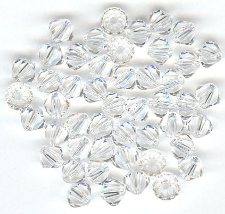 25, 5mm Crystal Swarovski Bicone Beads