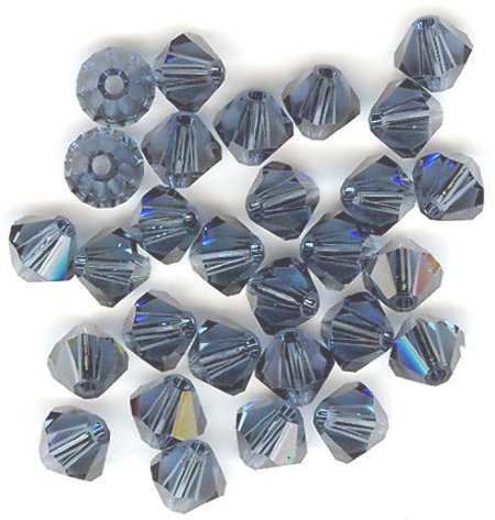 25 Montana Blue 5mm Bicone Swarovski