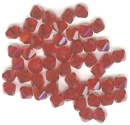 25 5mm Siam Swarovski Bicone Beads