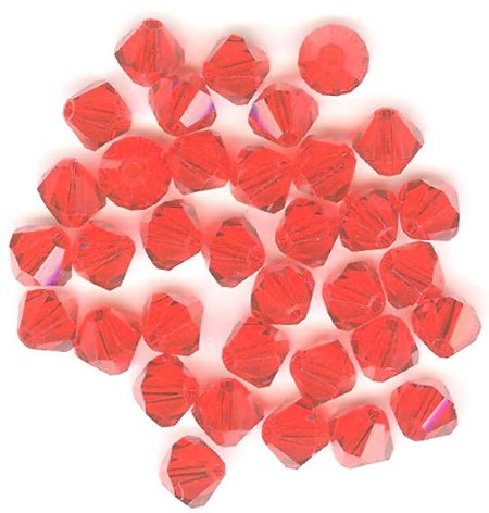 25 Light Siam 5mm Bicone Swarovski