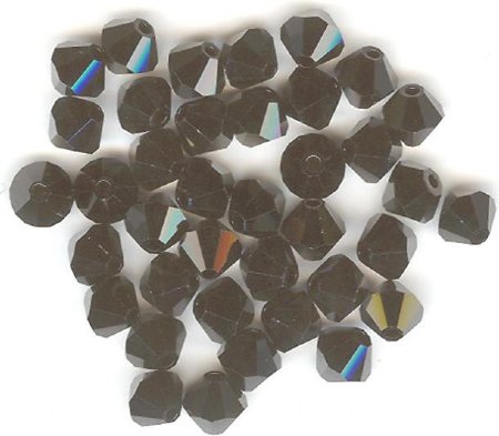 25 Jet 5mm Bicone Swarovski