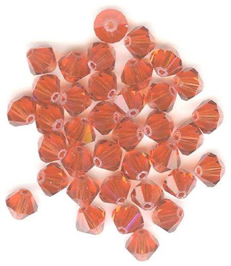 25 Indian Red 5mm Bicone Swarovski