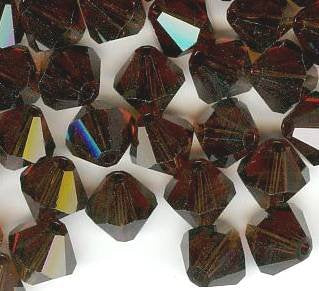 25 6mm Mocca Bicone Swarovski