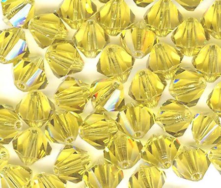 25 Lime 6mm Bicone Swarovski