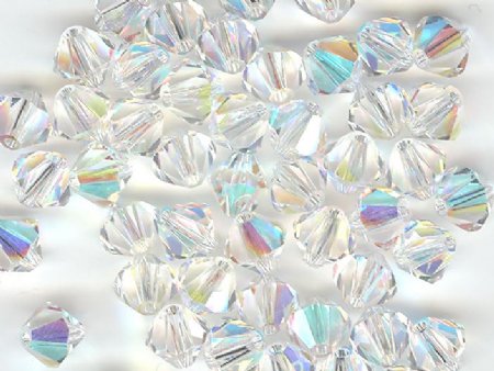 25 6mm Crystal AB Bicone Swarovski