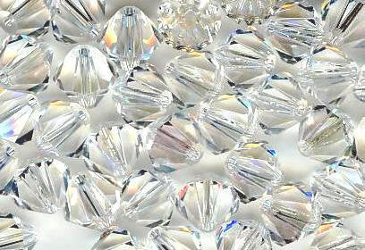25 6mm Crystal Moonlight Bicone Swarovski