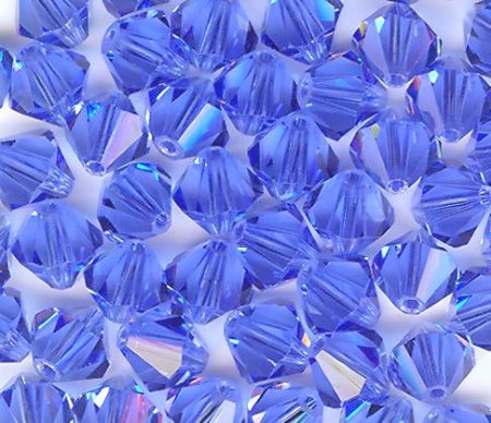 25 Sapphire 6mm Bicone Swarovski