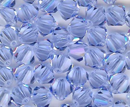 25 Light Sapphire 6mm Bicone Swarovski