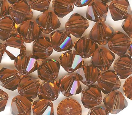 25 Smoke Topaz 6mm Bicone Swarovski