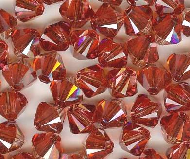 25 6mm Red Magma Swarovski Bicone Beads