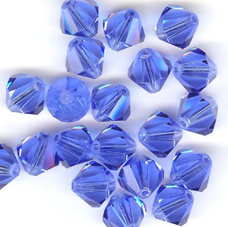 10 8mm Sapphire Bicone Swarovski