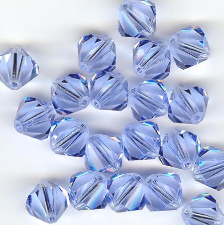 10 8mm Light Sapphire Bicone Swarovski