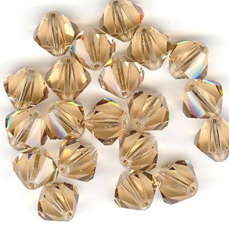 10 8mm Light Colorado Topaz Bicone Swarovski