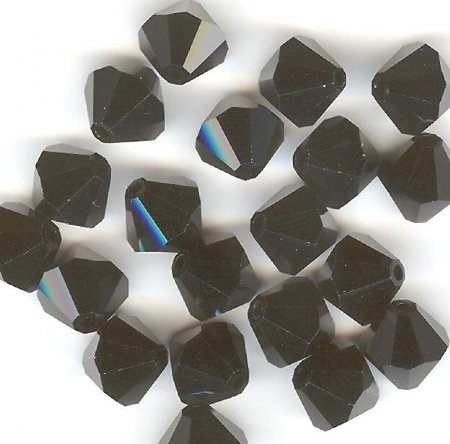 10 8mm Jet Bicone Swarovski