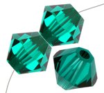 36 3mm Emerald Swarovski Bicone Beads
