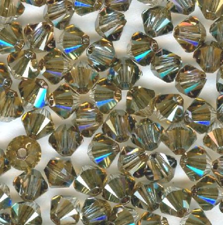 25 4mm Swarovski Bronze Shade Bicone Beads