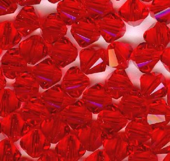 25 5mm Light Siam Swarovski Bicone Beads