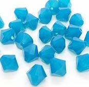 25 Caribbean Blue Opal 6mm Bicone Swarovski