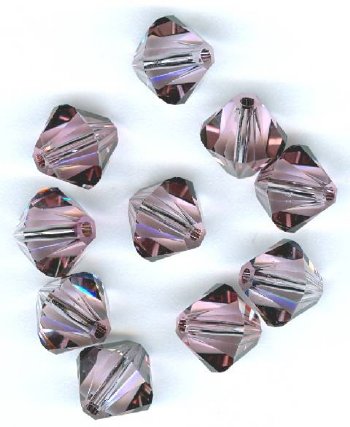 10 8mm Antique Pink Swarovski Bicone Beads