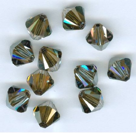 10 8mm Swarovski Bronze Shade Bicone Beads
