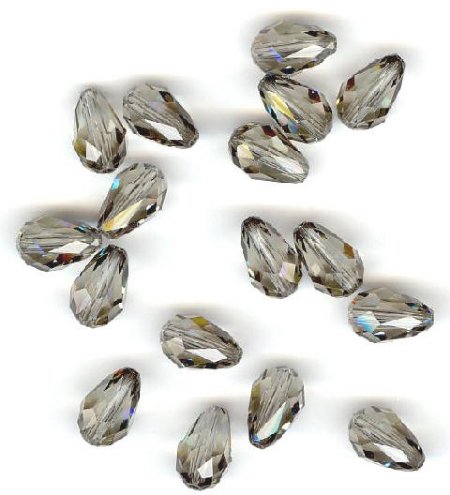 1 9x6mm Black Diamond Swarovski Teardrop