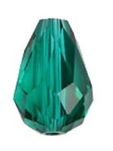 1 9x6mm Emerald Swarovski Teardrop Bead