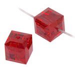 4 4mm Swarovski Light Siam Cube Beads