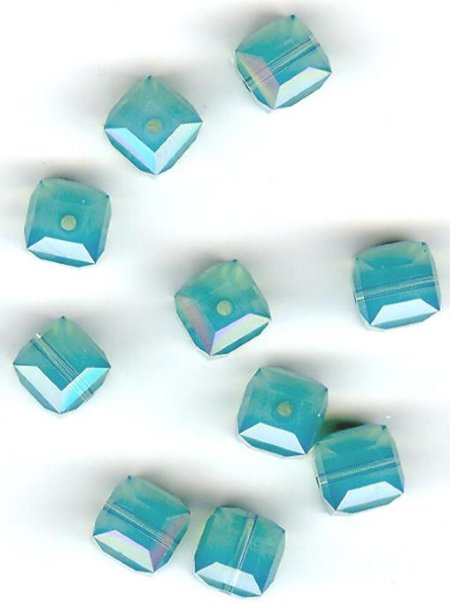 2 Pacific Opal 6mm Cube Swarovski
