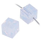 4 4mm White Opal Swarovski Cube Beads