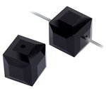 2 6mm Jet Swarovski Cubes