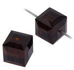 2 6mm Mocca Swarovski Cube Beads