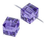 2 6mm Tanzanite Swarovski Cubes