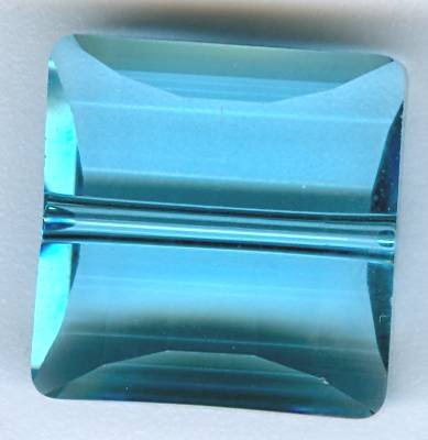 1 14mm Aqua Swarovski Stairway Bead