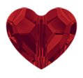 1, 8mm Light Siam Swarovski Love Bead