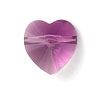 1 10mm Amethyst Side Drilled Swarovski Heart Bead