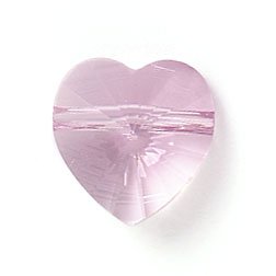 1 10mm Light Amethyst Side Drilled Swarovski Heart
