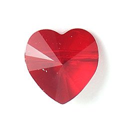 1 10mm Siam Side Drilled Swarovski Heart
