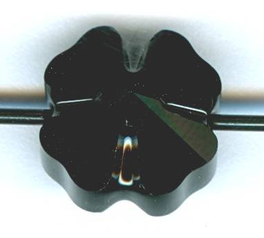 1 12mm Swarovski Jet Clover Bead