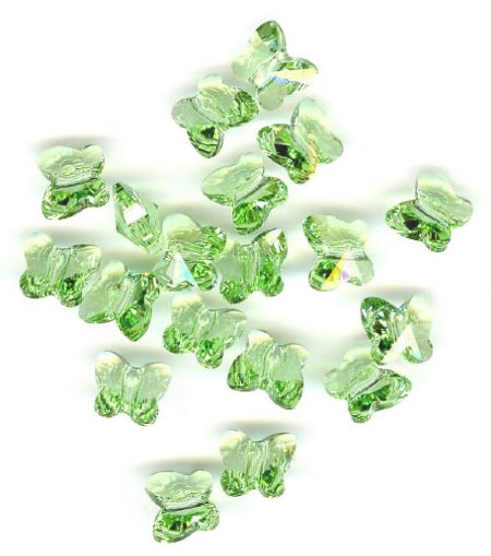 1 8mm Peridot Swarovski Butterfly Bead